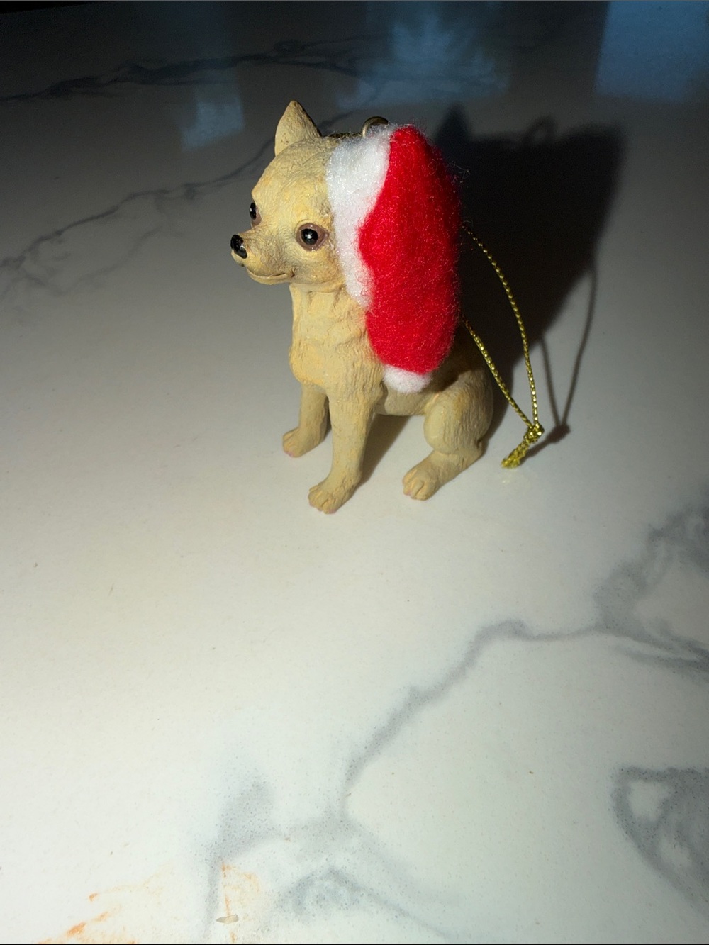 Chihuahua Christmas Tree Ornament with Santa Hat.American Canine Association.